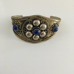 Blue Lapis Tribal Cuff Bracelet